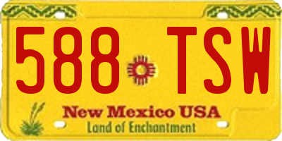NM license plate 588TSW