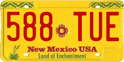 NM license plate 588TUE