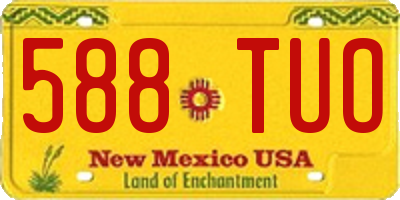 NM license plate 588TUO