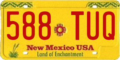NM license plate 588TUQ