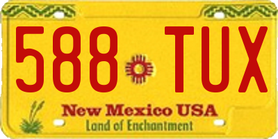 NM license plate 588TUX
