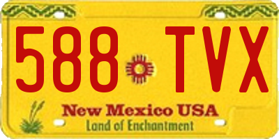 NM license plate 588TVX