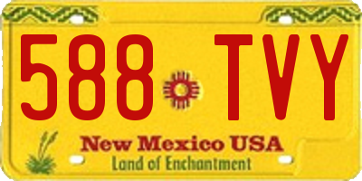 NM license plate 588TVY