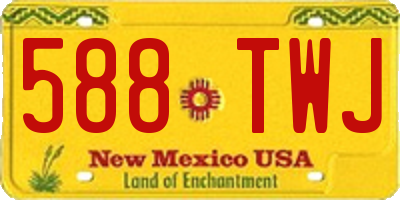 NM license plate 588TWJ