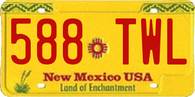 NM license plate 588TWL