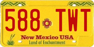 NM license plate 588TWT