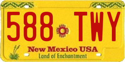 NM license plate 588TWY