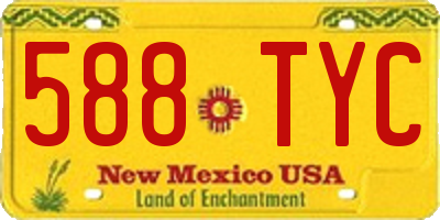 NM license plate 588TYC