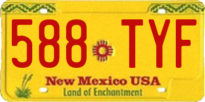 NM license plate 588TYF