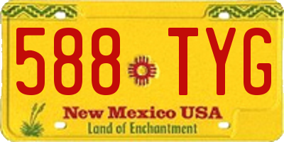 NM license plate 588TYG