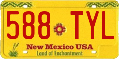 NM license plate 588TYL