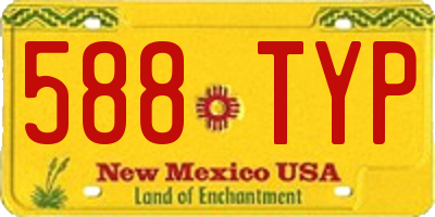 NM license plate 588TYP