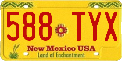 NM license plate 588TYX