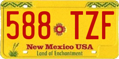 NM license plate 588TZF