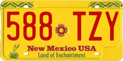 NM license plate 588TZY