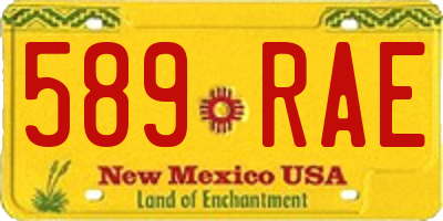 NM license plate 589RAE