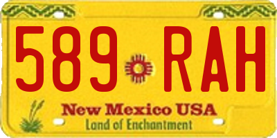 NM license plate 589RAH