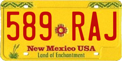 NM license plate 589RAJ