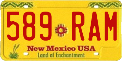 NM license plate 589RAM