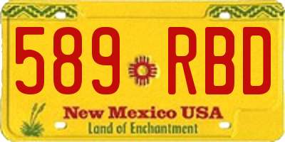 NM license plate 589RBD