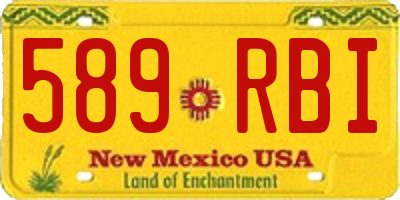 NM license plate 589RBI