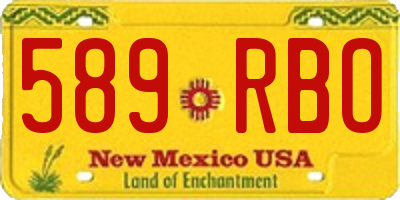 NM license plate 589RBO