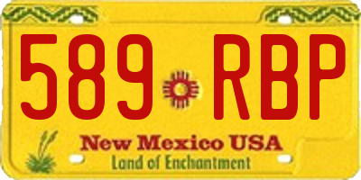 NM license plate 589RBP
