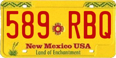 NM license plate 589RBQ