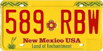 NM license plate 589RBW