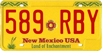 NM license plate 589RBY