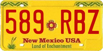 NM license plate 589RBZ