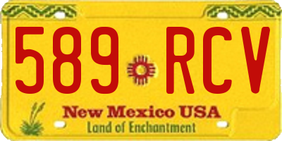 NM license plate 589RCV