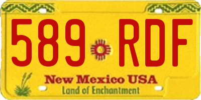 NM license plate 589RDF