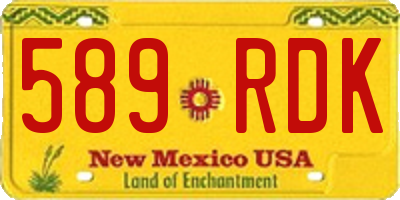 NM license plate 589RDK