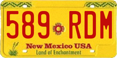 NM license plate 589RDM