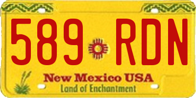 NM license plate 589RDN