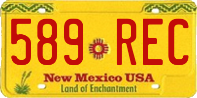 NM license plate 589REC