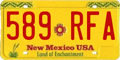 NM license plate 589RFA