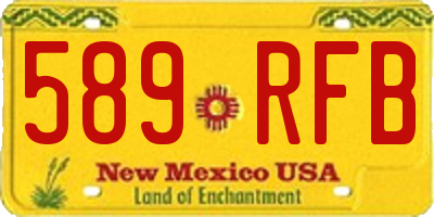 NM license plate 589RFB