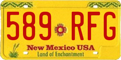 NM license plate 589RFG