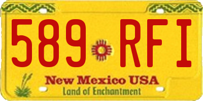 NM license plate 589RFI