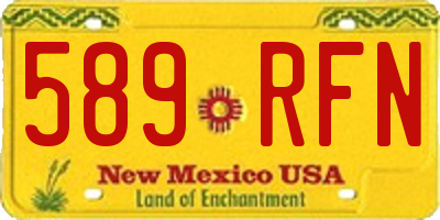 NM license plate 589RFN