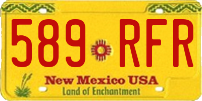 NM license plate 589RFR