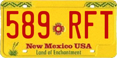 NM license plate 589RFT