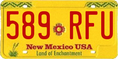 NM license plate 589RFU