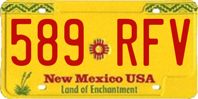 NM license plate 589RFV