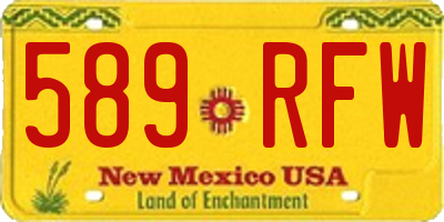 NM license plate 589RFW