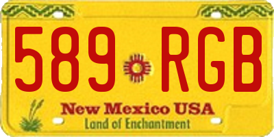 NM license plate 589RGB