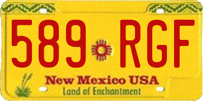 NM license plate 589RGF