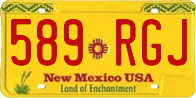 NM license plate 589RGJ
